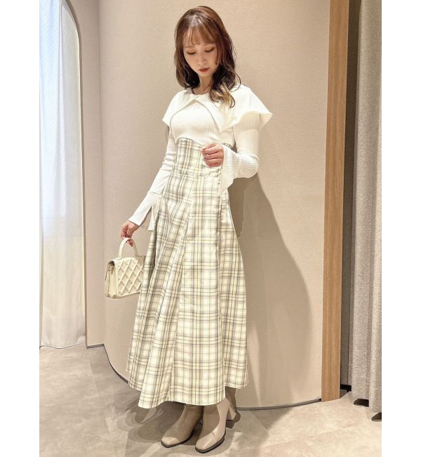 dazzlin「ビッグカラーチェックコルセットワンピース」|ワンピース|