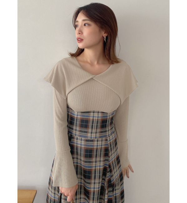 dazzlin「ビッグカラーチェックコルセットワンピース」|ワンピース|