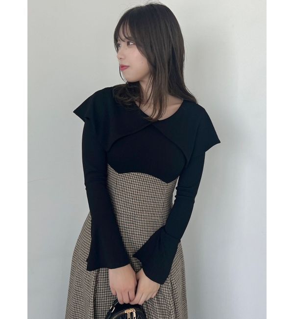 dazzlin「ビッグカラーチェックコルセットワンピース」|ワンピース|