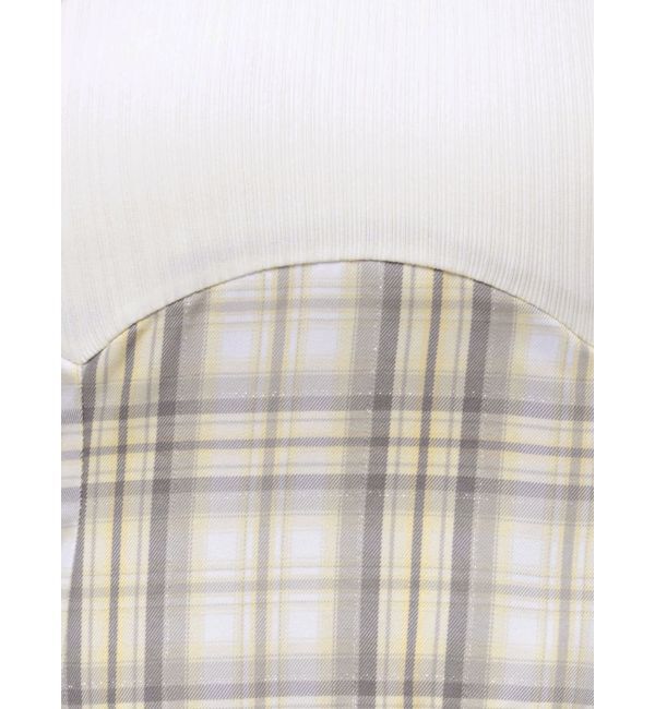 dazzlin「ビッグカラーチェックコルセットワンピース」|ワンピース|