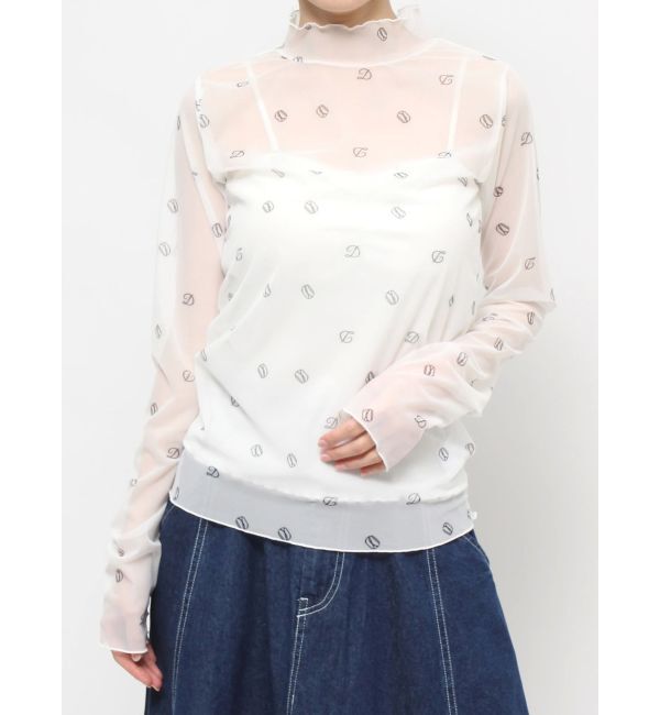 dazzlin「オリジナルロゴプリントチュールトップス」|Tシャツ・カットソー|オフホワイト