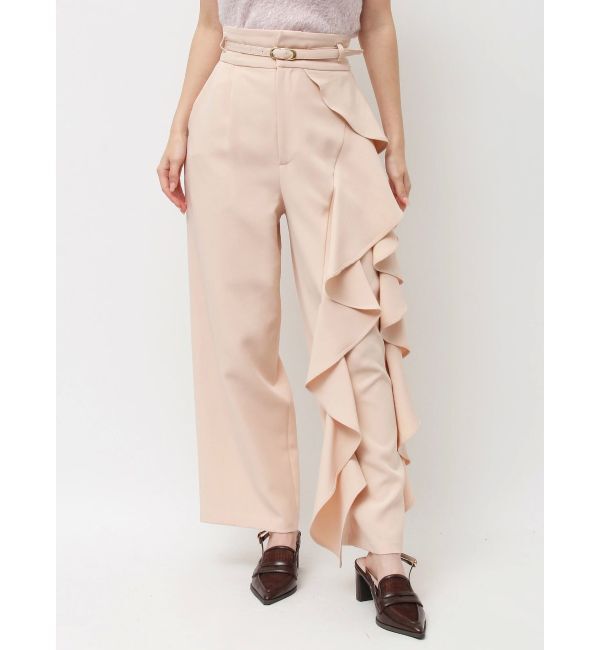 dazzlin「ビッグフリルアシメワイドパンツ」|その他|ピンク