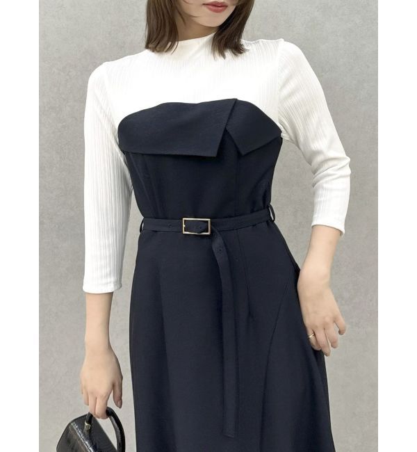 dazzlin「折り返しベアドッキングワンピース」|ワンピース|