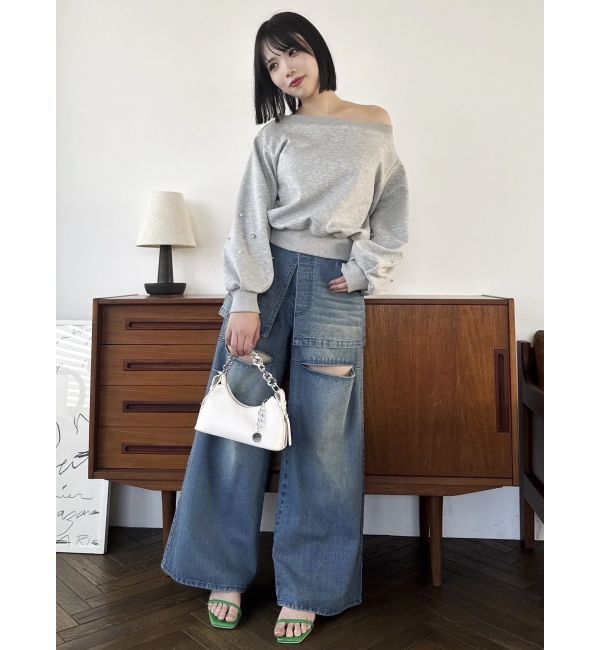 dazzlin「【セットアップ対応】ビジュースリーブカットプルオーバー」|Tシャツ・カットソー|