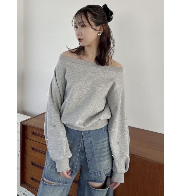 dazzlin「【セットアップ対応】ビジュースリーブカットプルオーバー」|Tシャツ・カットソー|