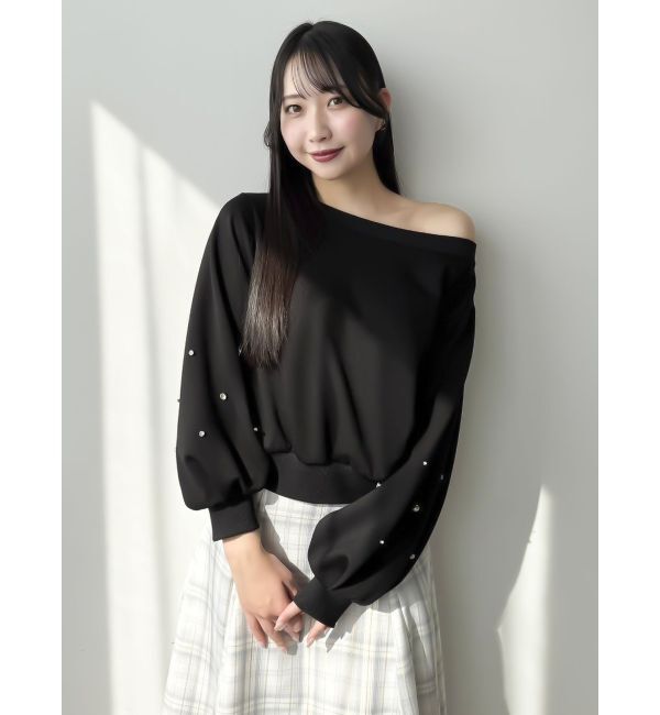 dazzlin「【セットアップ対応】ビジュースリーブカットプルオーバー」|Tシャツ・カットソー|