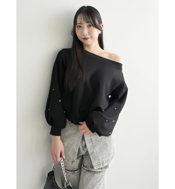 dazzlin「【セットアップ対応】ビジュースリーブカットプルオーバー」|Tシャツ・カットソー|