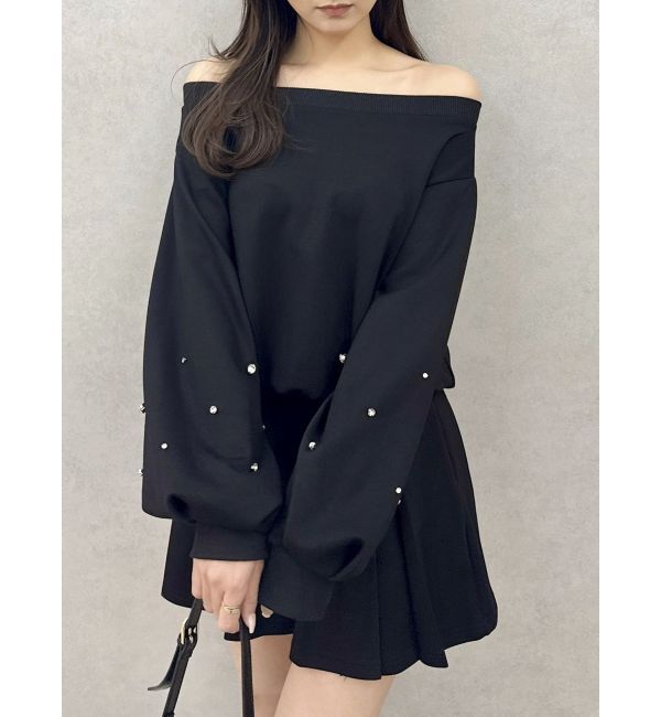 dazzlin「【セットアップ対応】ビジュースリーブカットプルオーバー」|Tシャツ・カットソー|