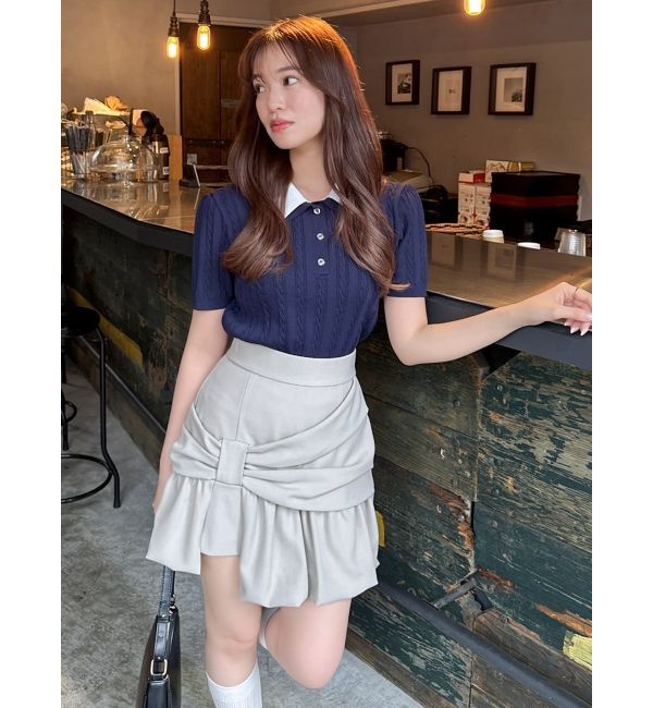 dazzlin「ダブルカラーケーブルレイヤードニット」|ニット・セーター|