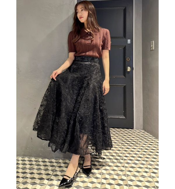 dazzlin「ダブルカラーケーブルレイヤードニット」|ニット・セーター|