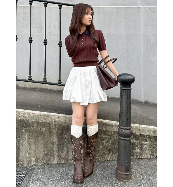 dazzlin「ダブルカラーケーブルレイヤードニット」|ニット・セーター|