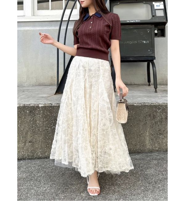 dazzlin「ダブルカラーケーブルレイヤードニット」|ニット・セーター|