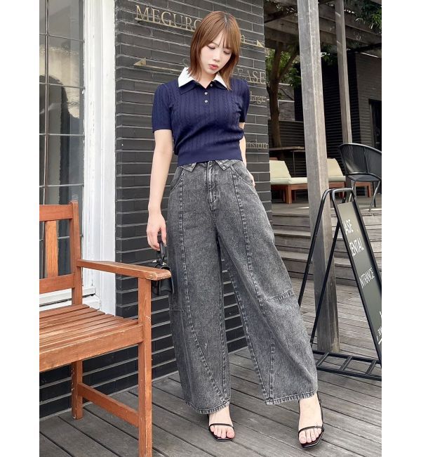 dazzlin「ダブルカラーケーブルレイヤードニット」|ニット・セーター|