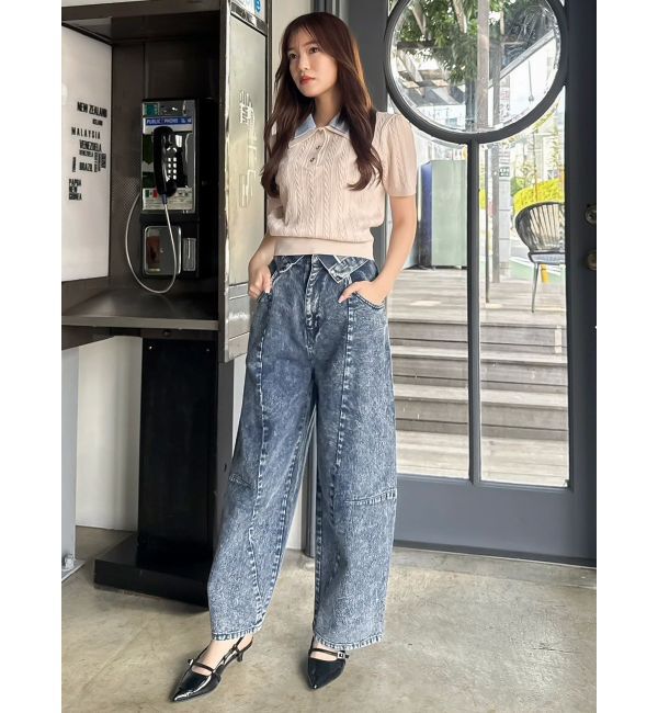 dazzlin「ダブルカラーケーブルレイヤードニット」|ニット・セーター|