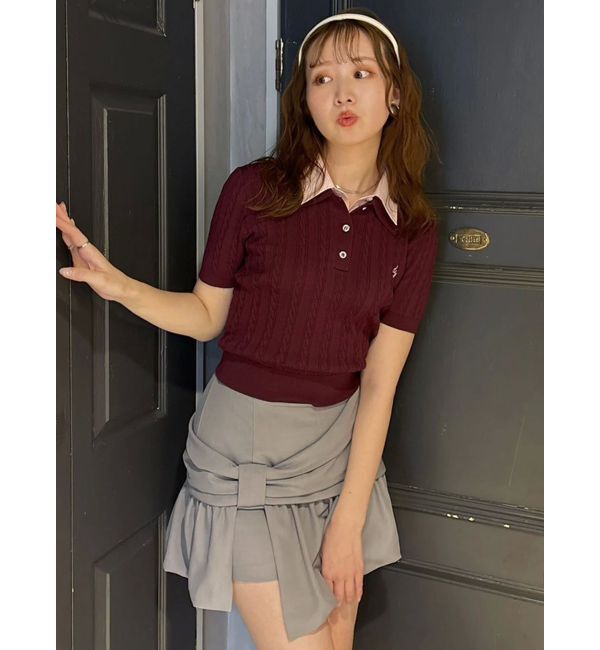 dazzlin「ダブルカラーケーブルレイヤードニット」|ニット・セーター|