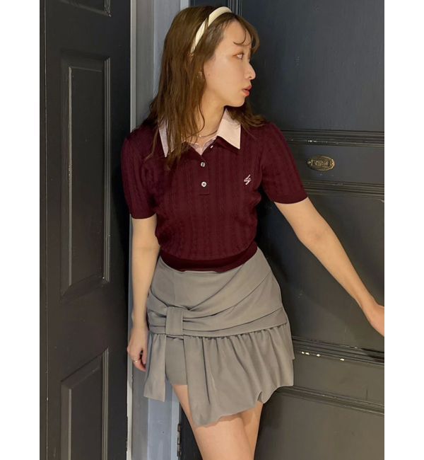 dazzlin「ダブルカラーケーブルレイヤードニット」|ニット・セーター|