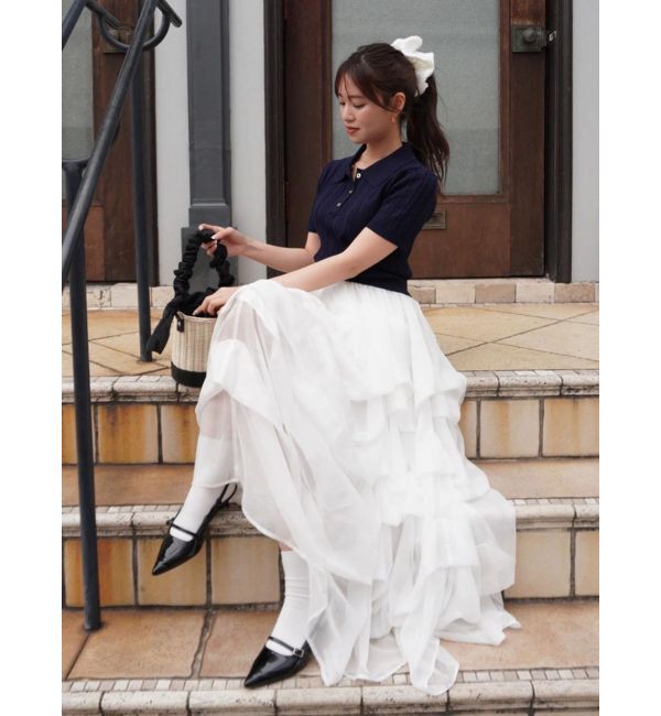 dazzlin「ダブルカラーケーブルレイヤードニット」|ニット・セーター|