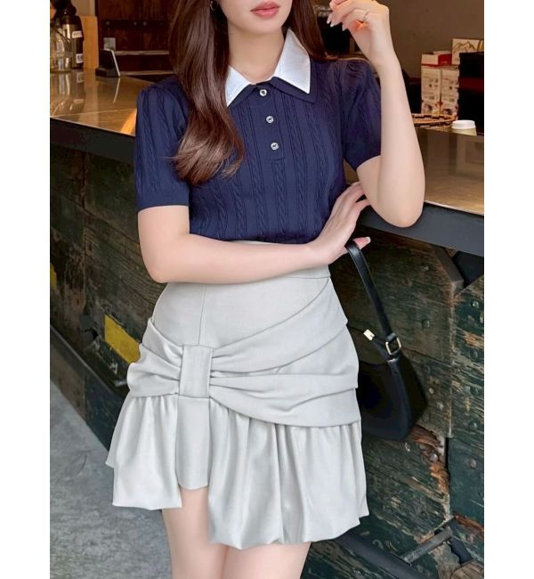 dazzlin「ダブルカラーケーブルレイヤードニット」|ニット・セーター|