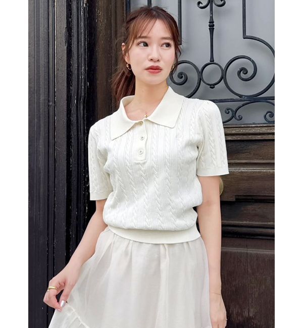 dazzlin「ダブルカラーケーブルレイヤードニット」|ニット・セーター|