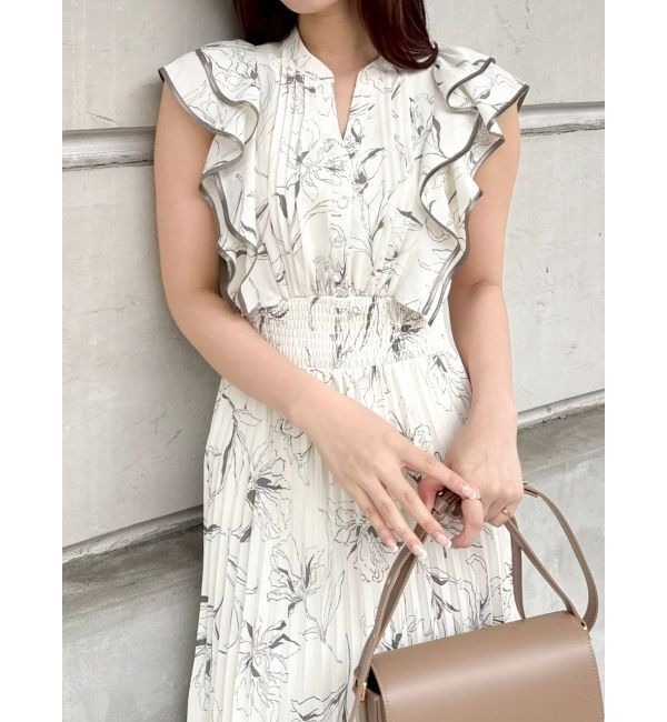 dazzlin「【新色登場】パイピングフラワープリーツワンピース」|ワンピース|