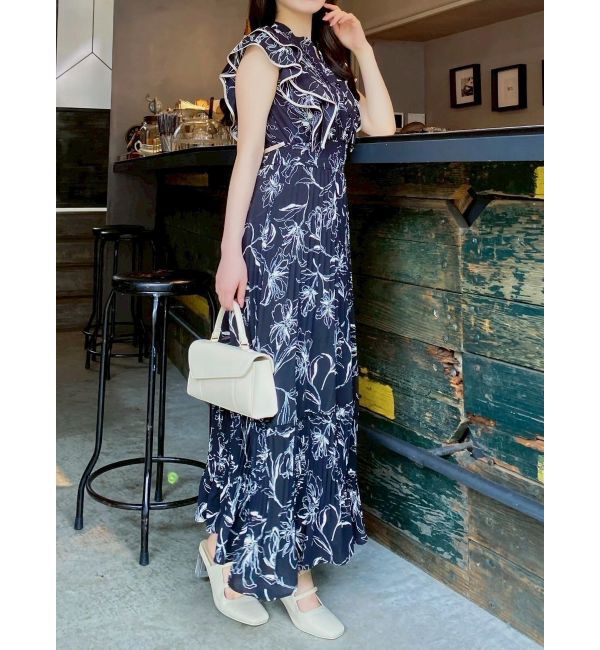 dazzlin「【新色登場】パイピングフラワープリーツワンピース」|ワンピース|