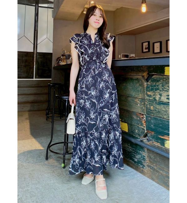 dazzlin「【新色登場】パイピングフラワープリーツワンピース」|ワンピース|