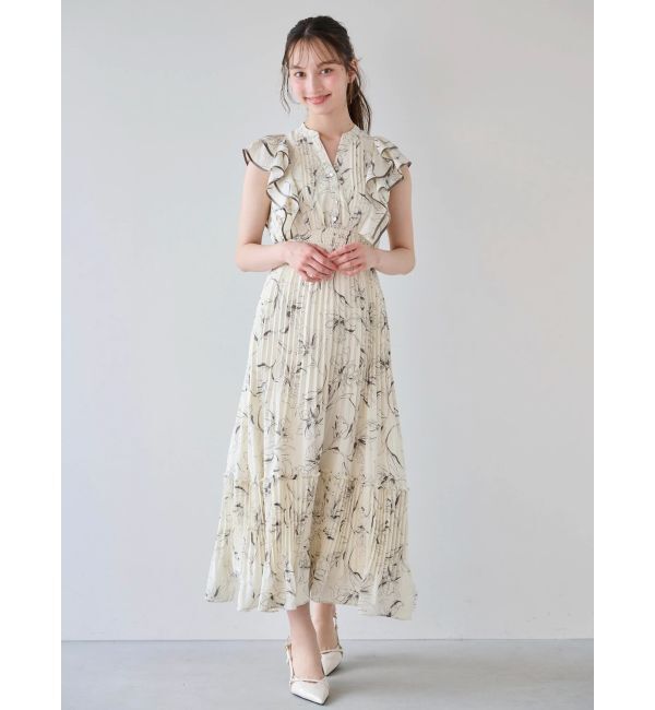 dazzlin「【新色登場】パイピングフラワープリーツワンピース」|ワンピース|