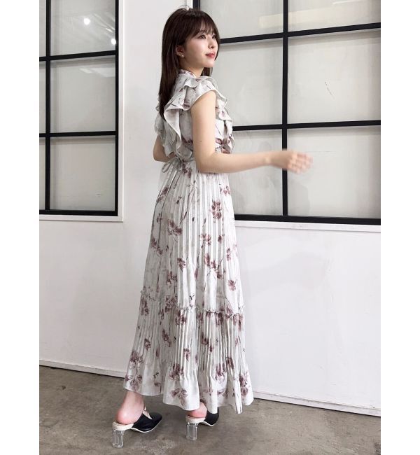 dazzlin「【新色登場】パイピングフラワープリーツワンピース」|ワンピース|