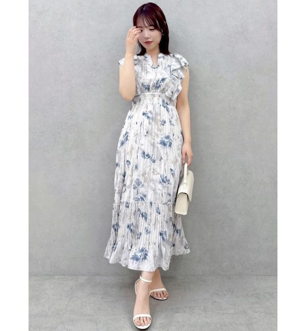 dazzlin「【新色登場】パイピングフラワープリーツワンピース」|ワンピース|