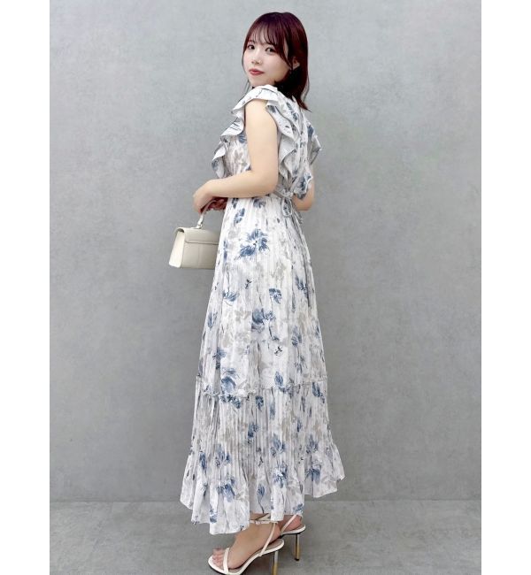 dazzlin「【新色登場】パイピングフラワープリーツワンピース」|ワンピース|