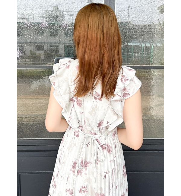 dazzlin「【新色登場】パイピングフラワープリーツワンピース」|ワンピース|