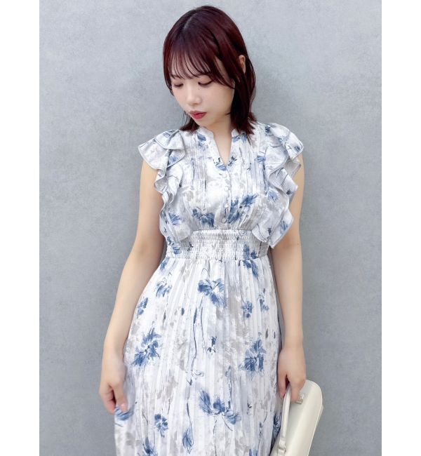 dazzlin「【新色登場】パイピングフラワープリーツワンピース」|ワンピース|