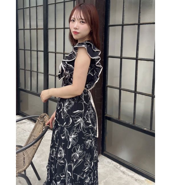 dazzlin「【新色登場】パイピングフラワープリーツワンピース」|ワンピース|