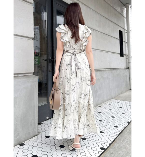 dazzlin「【新色登場】パイピングフラワープリーツワンピース」|ワンピース|