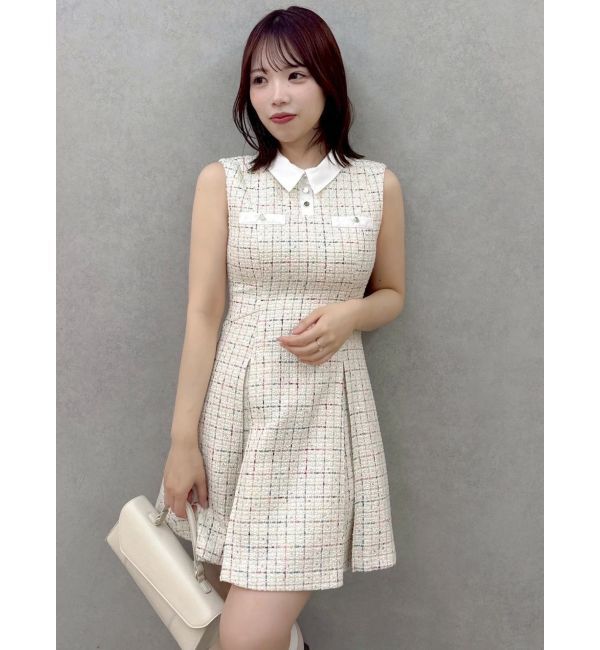 dazzlin「シャツカラーツイードミニワンピース」|ワンピース|