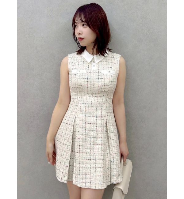 dazzlin「シャツカラーツイードミニワンピース」|ワンピース|