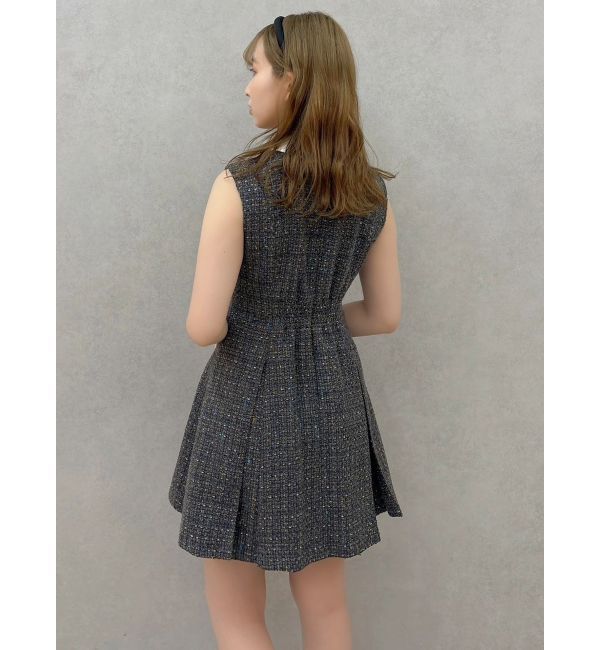 dazzlin「シャツカラーツイードミニワンピース」|ワンピース|