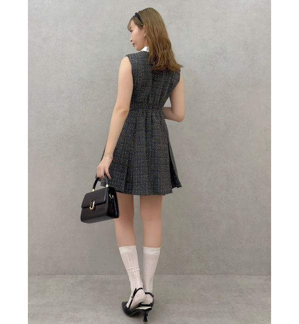 dazzlin「シャツカラーツイードミニワンピース」|ワンピース|