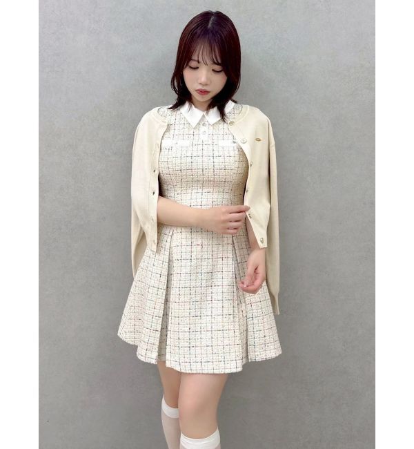 dazzlin「シャツカラーツイードミニワンピース」|ワンピース|