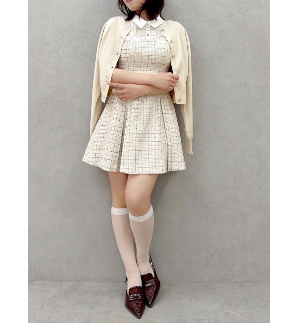 dazzlin「シャツカラーツイードミニワンピース」|ワンピース|