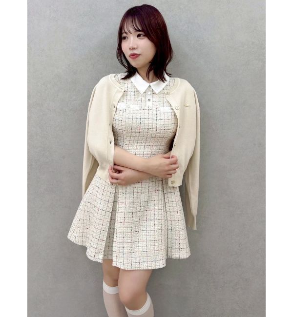 dazzlin「シャツカラーツイードミニワンピース」|ワンピース|