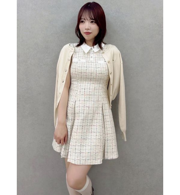 dazzlin「シャツカラーツイードミニワンピース」|ワンピース|