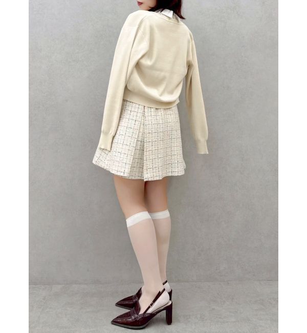 dazzlin「シャツカラーツイードミニワンピース」|ワンピース|