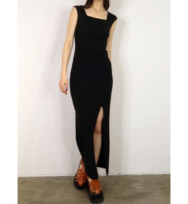 EMODA「ワイドストラップリブスリットワンピース」|ワンピース|