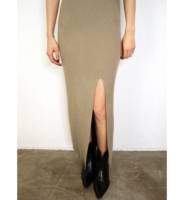 EMODA「ワイドストラップリブスリットワンピース」|ワンピース|