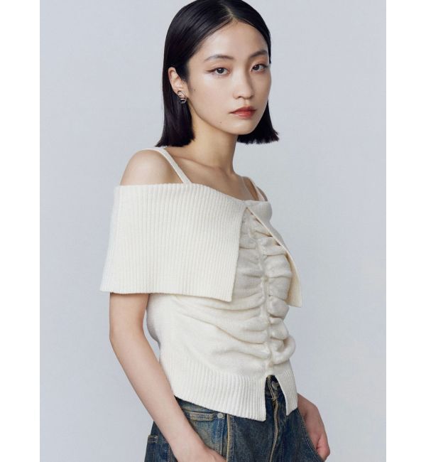 EMODA「フロントボタンオフショルダーニット」|ニット・セーター|