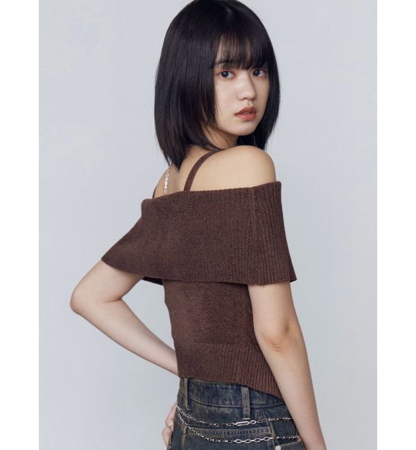 EMODA「フロントボタンオフショルダーニット」|ニット・セーター|