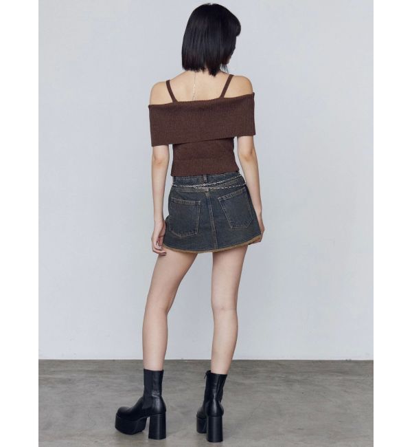 EMODA「フロントボタンオフショルダーニット」|ニット・セーター|