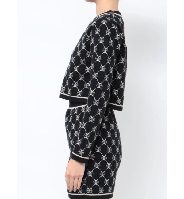 MERCURYDUO「モノグラム風カーデニットセットアップ」|カーディガン|