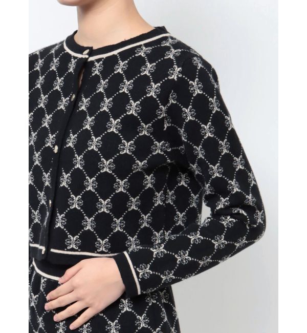 MERCURYDUO「モノグラム風カーデニットセットアップ」|カーディガン|